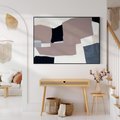 Obraz w ramie 100x70 - Wyrażona cisza abstrakcji - abstrakcyjne, nieregularne kształty - rama czarna