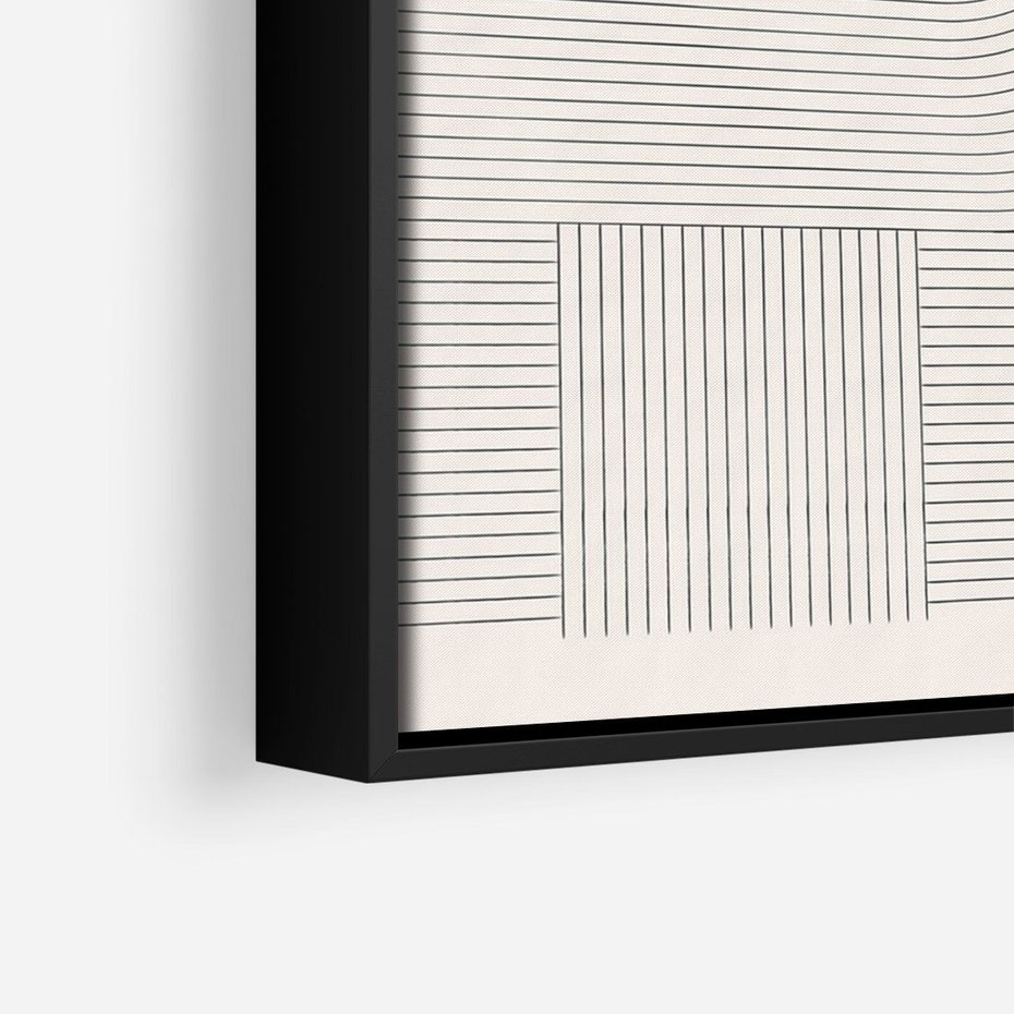 Obraz w ramie 50x70 - Geometryczna Elegancja Mid Century - mid century, minimalizm - rama czarna