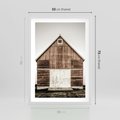 Plakat w ramie 50x70 - Rustykalny Drewniany Domek - domek, drewniany dom - rama biała