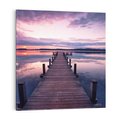 Obraz na płótnie 50x50 - spotkanie przy molo - jezioro, molo