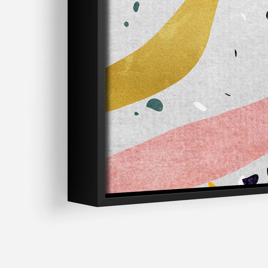 Obraz w ramie 50x70 - Eklektyczny Mix - kolaż, pastelowe abstrakcyjne plamy - rama czarna