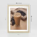 Plakat w ramie 40x50 - Kawa ice coffee: orzeźwiający napój - kawa, ice - rama drewno