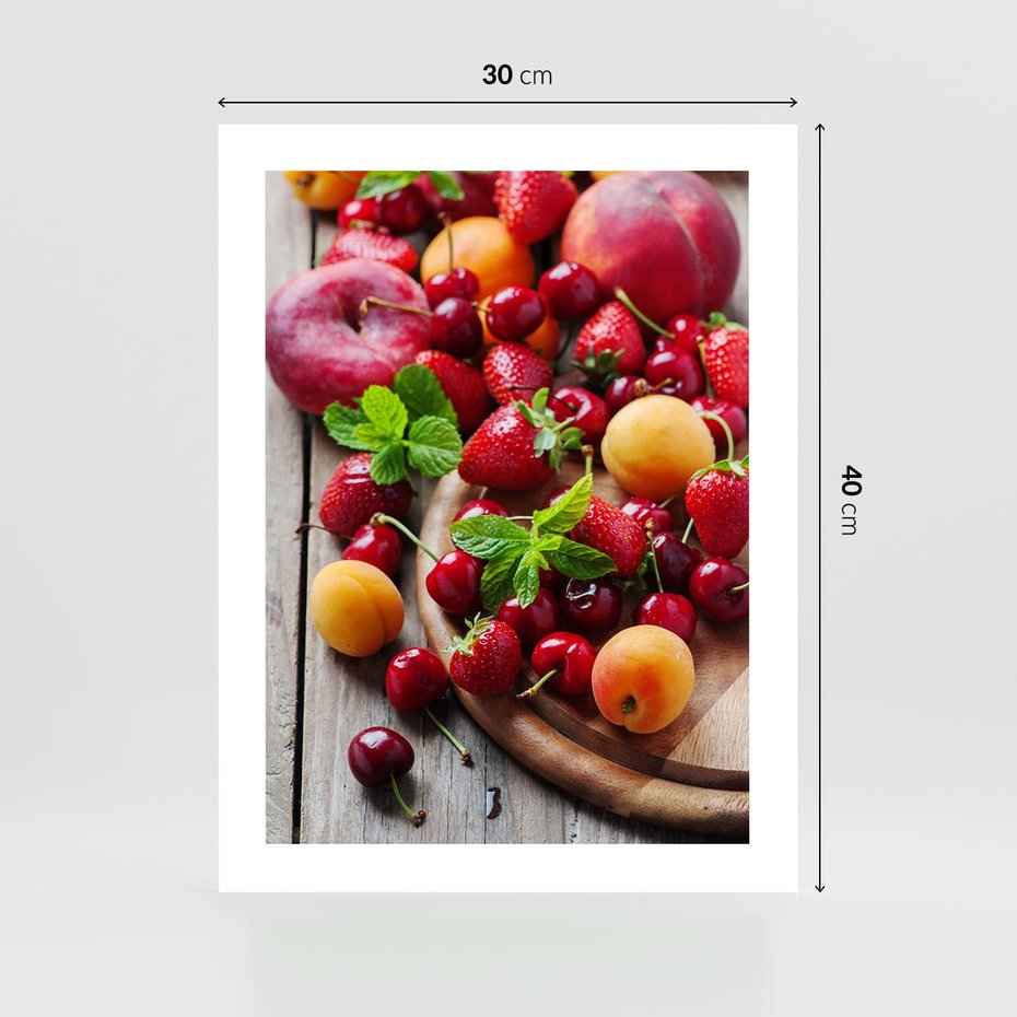 Plakat bez ramy 30x40 - Owoce w restauracji artystycznie - owoce, restauracja