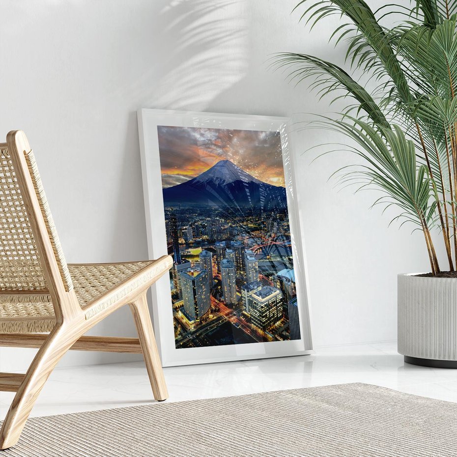 Plakat bez ramy 50x70 - Miasto na Górnym Horyzoncie - miasto, góry