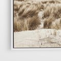 Obraz w ramie 80x80 - Nadmorskie Wydmy - fotografia, kolory sepii - rama biała