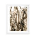 Plakat w ramie 50x70 - Retro Pole Kukurydzy - retro zdjęcie, sepia - rama biała