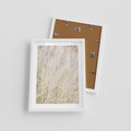 Plakat w ramie 30x40 - Białe Trawy Pampas - suche trawy, białe trawy - rama biała