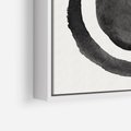 Obraz w ramie 50x50 - Bezgraniczne Widoki - abstrakcyjne plamy okręgi, akwarelowe - rama biała