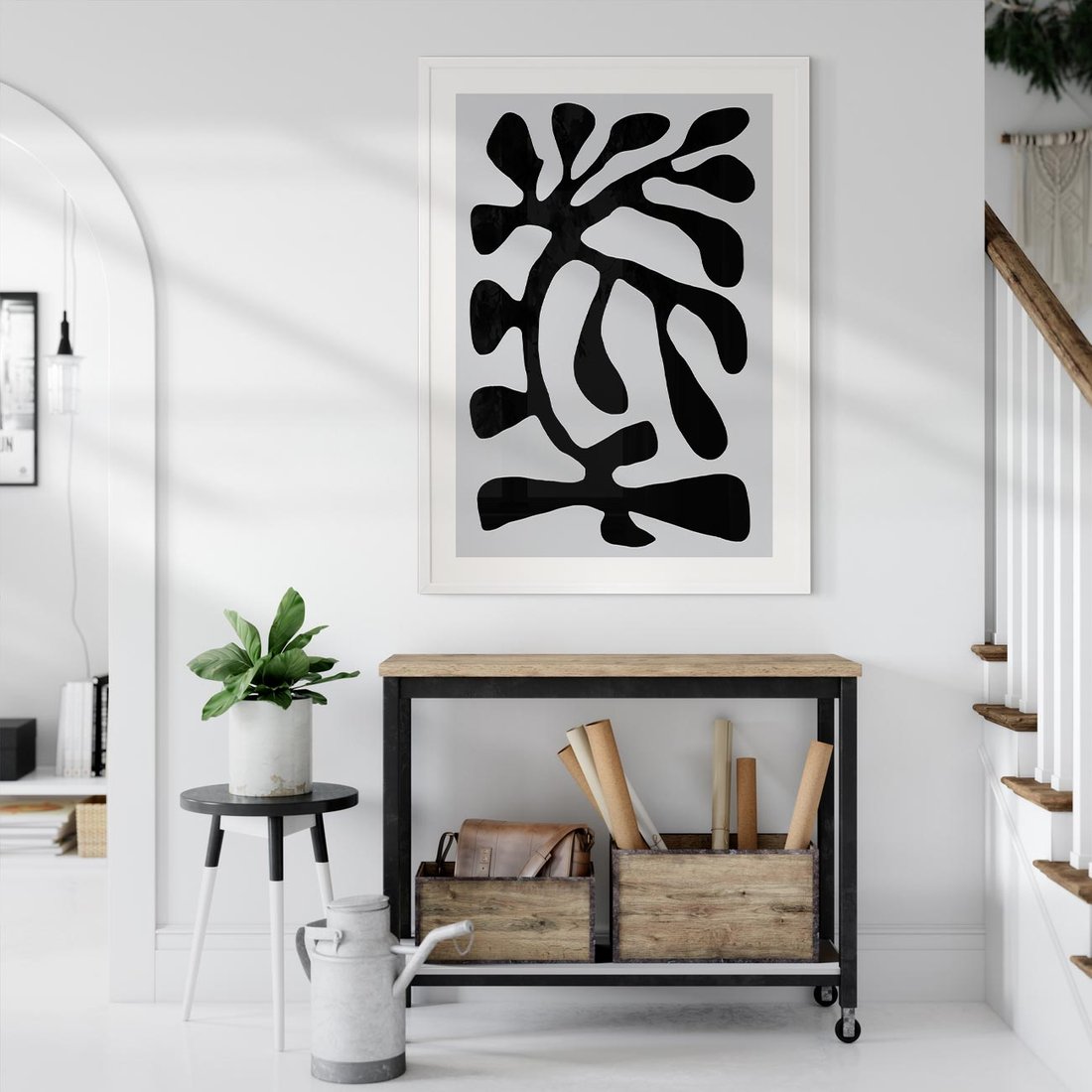 Plakat w ramie 40x50 - Przenikające Refleksje - matisse, sztuka nowoczesna - rama biała