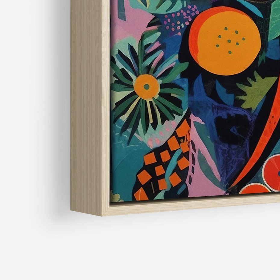 Obraz w ramie 80x80 - Echa Nietuzinkowych Wzorców - abstrakcyjny obraz olejny, jak picasso - rama drewno