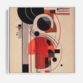 Obraz w ramie 80x80 - Rozbijające Granice Dźwięku - modernistyczny obraz, styl bauhaus - rama biała