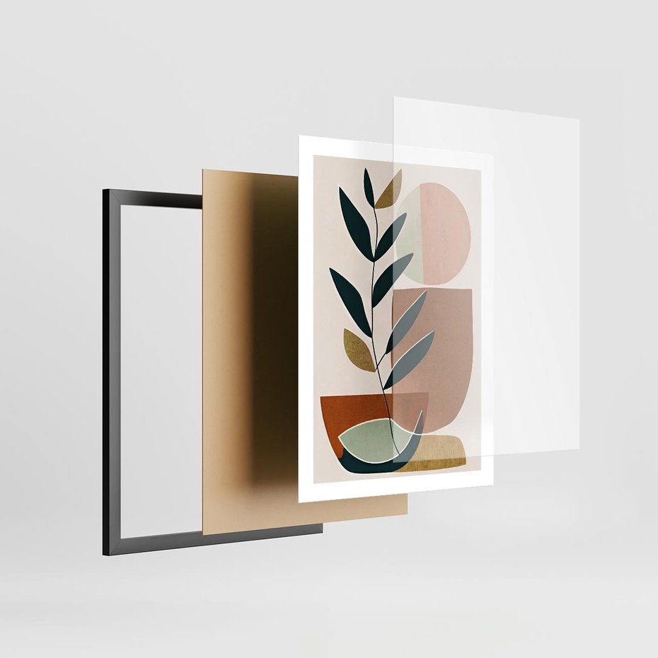 Plakat w ramie 50x70 - Boho Taniec Stylu - boho obraz, abstrakcja - rama czarna