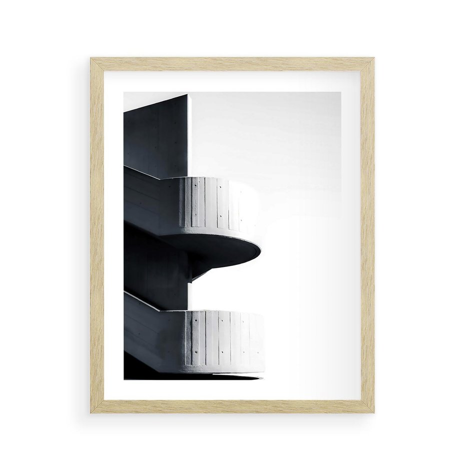 Plakat w ramie 40x50 - Elegancja Współczesności - architektura, nowoczesne formy - rama drewno