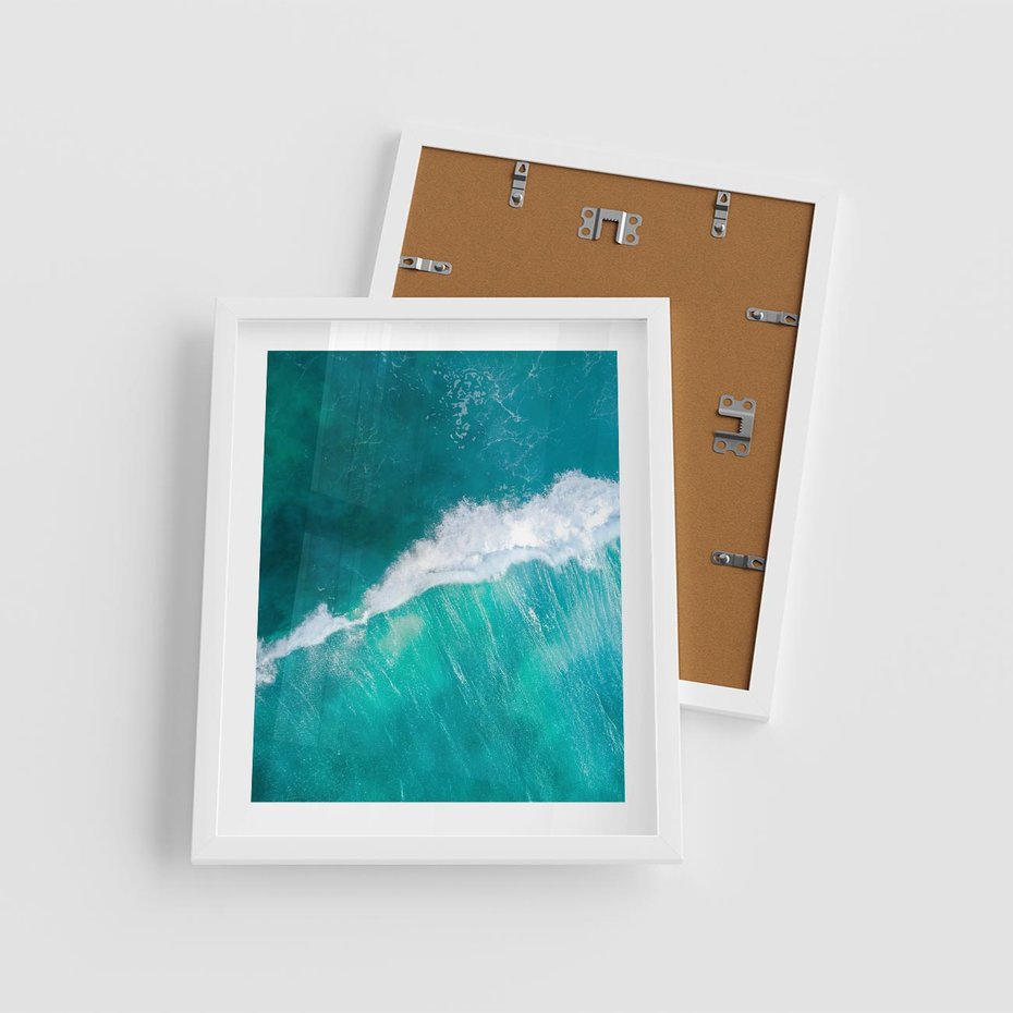 Plakat w ramie 40x50 - Siła i Spokój - morze, ocean - rama biała