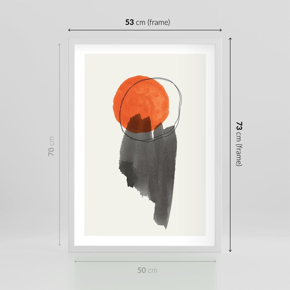 Plakat w ramie 50x70 - Księga Form - abstrakcyjne nieregularne plamy, czarny - rama biała