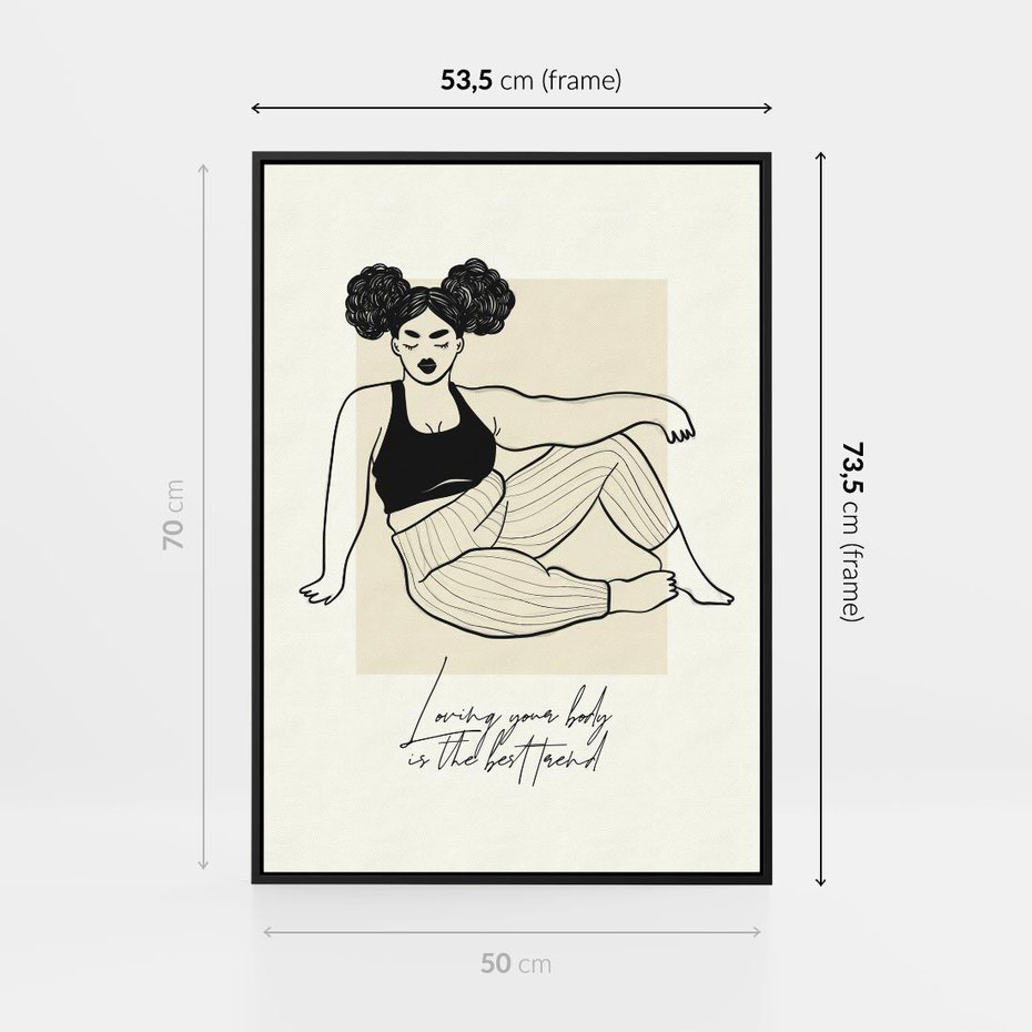 Obraz w ramie 50x70 - Kobieca Moc - nowoczesna sztuka kobieca, plakat - rama czarna