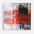 Obraz w ramie 50x50 - Burza Emocji - wyrazista abstrakcyjna sztuka, dramatyzm - rama drewno