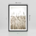 Plakat w ramie 50x70 - Nostalgiczny Pejzaż - suche trawy, pole - rama czarna