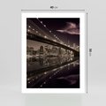 Plakat bez ramy 40x50 - Most na nocnym horyzoncie - most, noc