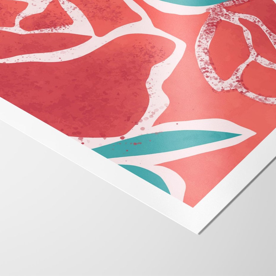 Plakat bez ramy 21x30 - Rozkwitające Kształty - nowoczesny plakat, abstrakcyjne róże