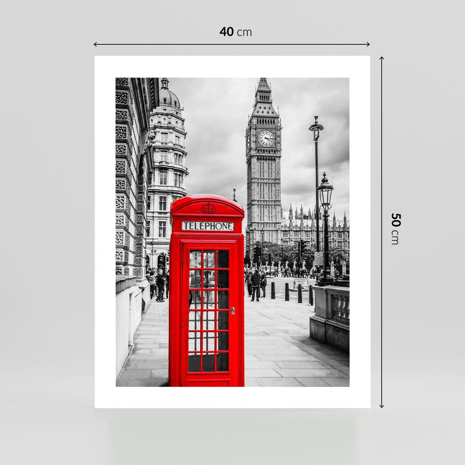 Plakat bez ramy 40x50 - Ikoniczna budka w Londynie - Londyn, budka