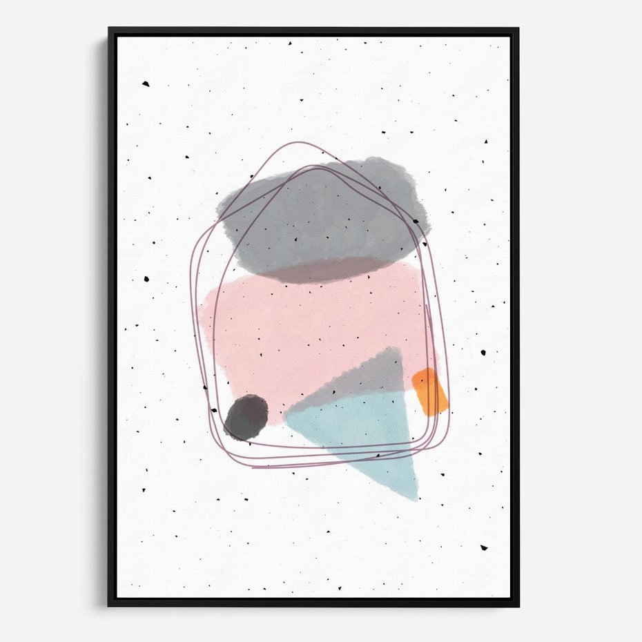 Obraz w ramie 50x70 - Migotliwa Opowieść - abstrakcyjna kompozycja, jak ręcznie malowana - rama czarna