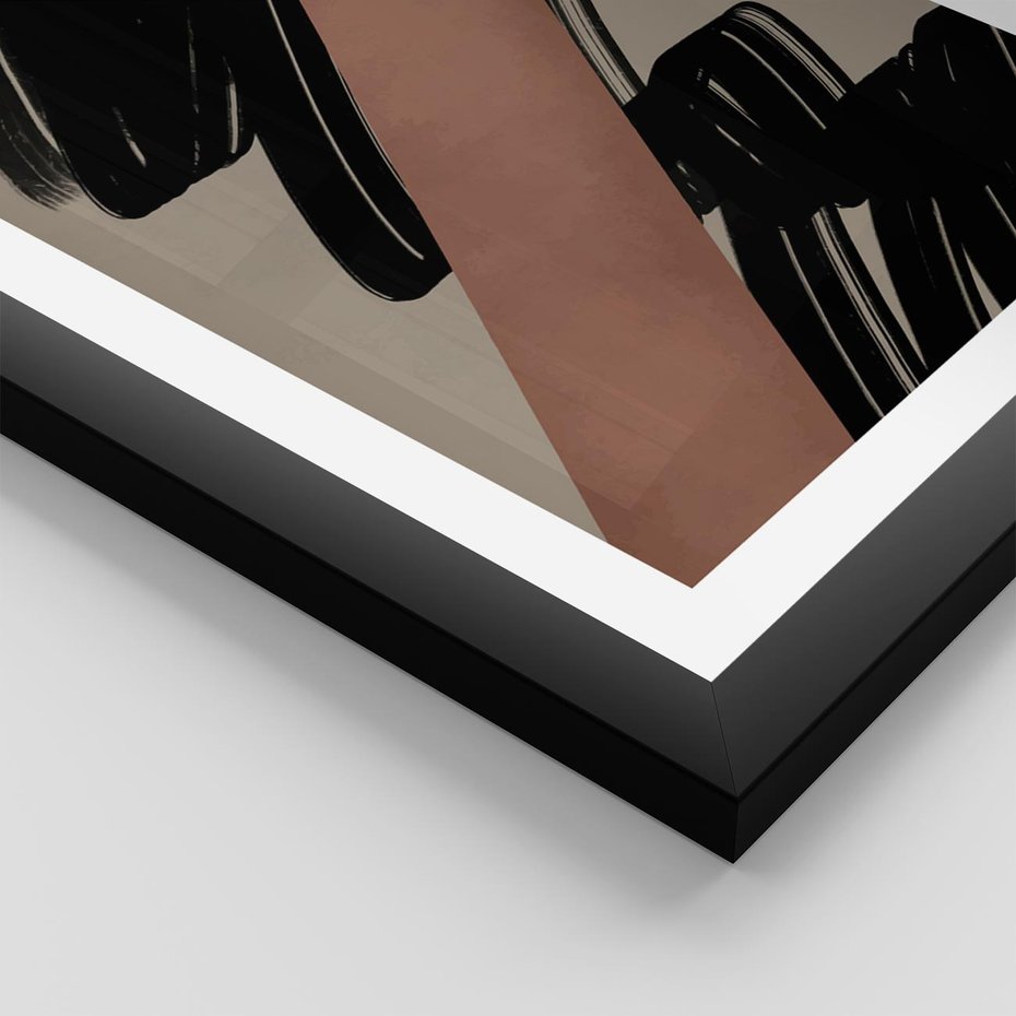 Plakat w ramie 50x70 - Mroczne Refrakcje - abstrakcja, czarne splatane linie - rama czarna