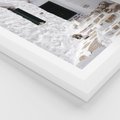 Plakat w ramie 50x70 - Santorini - Grecja błękitem malowana - Santorini, Grecja - rama biała
