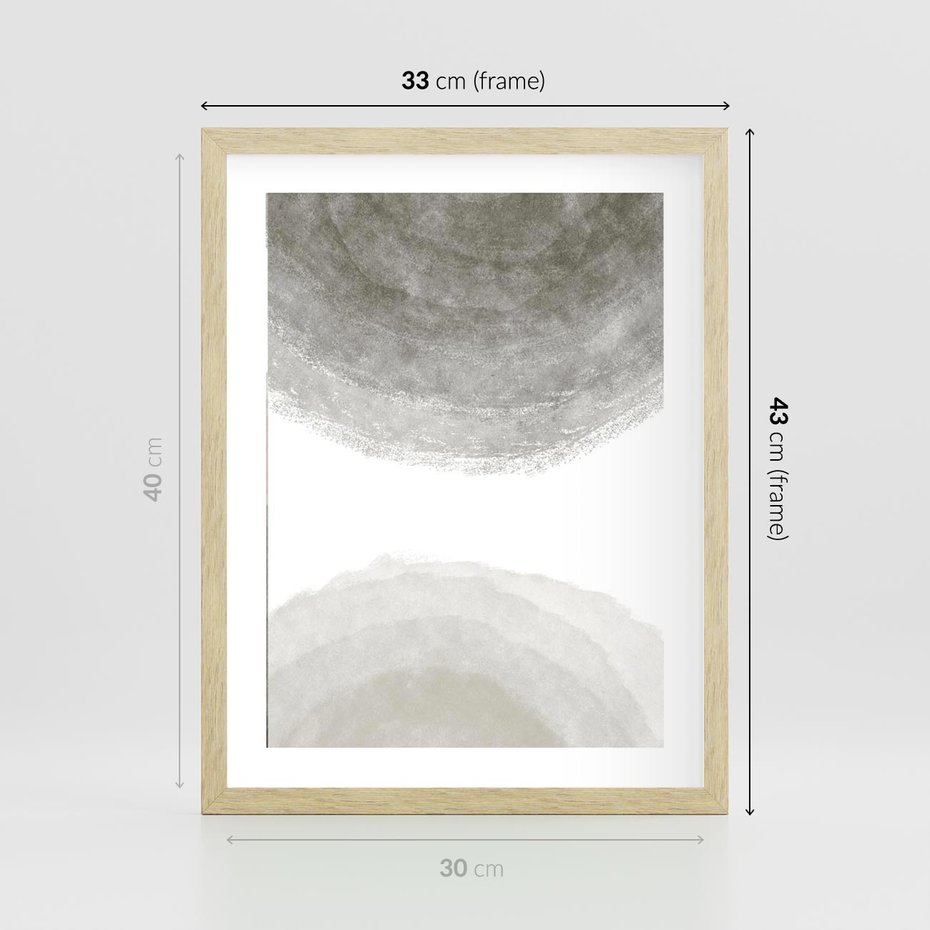 Plakat w ramie 30x40 - Impresje Energii - rozmyte cienie, abstrakcja - rama drewno