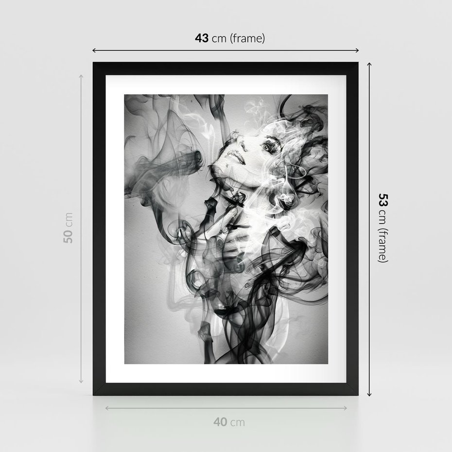 Plakat w ramie 40x50 - Abstrakcja kobiecego piękna - abstrakcja, kobieta - rama czarna