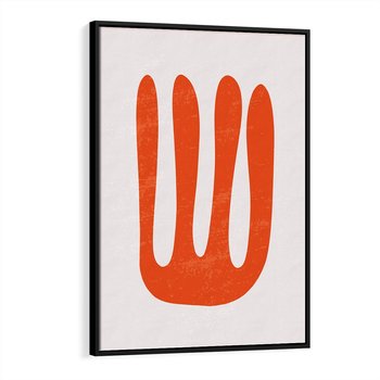 Obraz w ramie 70x100 - Eksploracja Nowego Światła - abstrakcyjna pomarańczowa forma, minimalizm - rama czarna