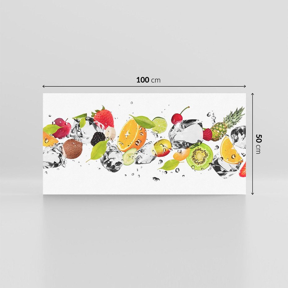Obraz na płótnie 100x50 - Świeżość letnich owoców - woda, owoce