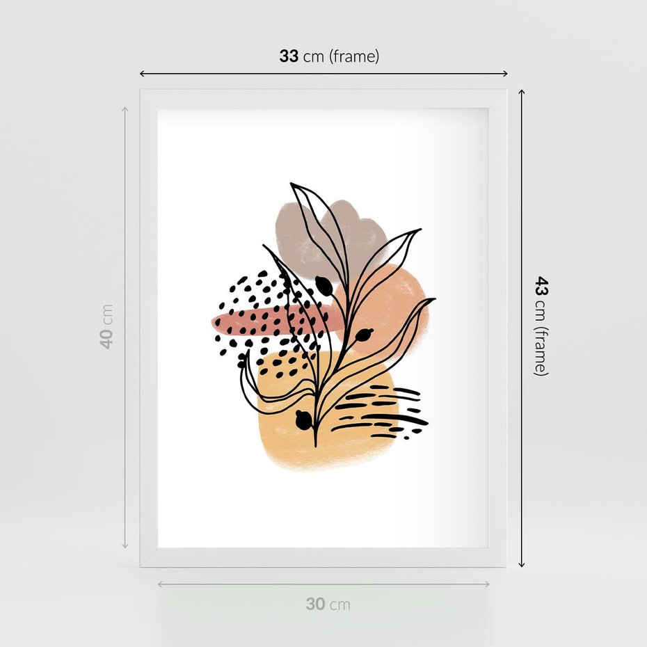 Plakat w ramie 30x40 - Rozkwitająca Innowacja - abstrakcja, sztuka nowoczesna - rama biała