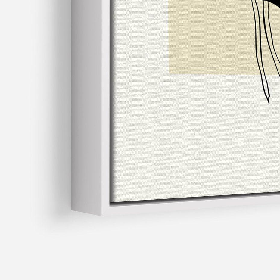 Obraz w ramie 80x120 - Ekspresja w szkicowanych kształtach - kwiaty, typografia - rama biała