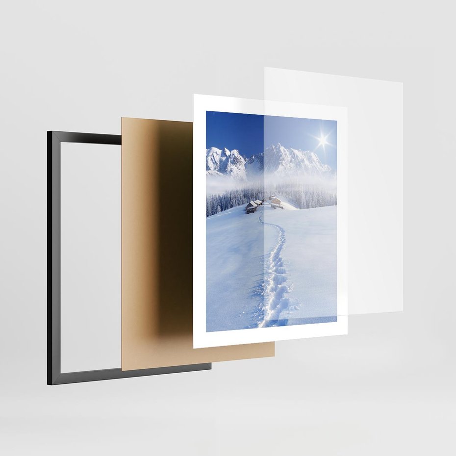 Plakat w ramie 40x50 - Magia zimowych gór - zima, góry - rama czarna