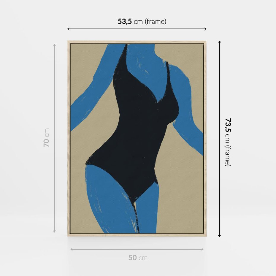 Obraz w ramie 50x70 - Zaklęta Kompozycja - abstrakcyjny plakat, nowoczesna sztuka - rama drewno