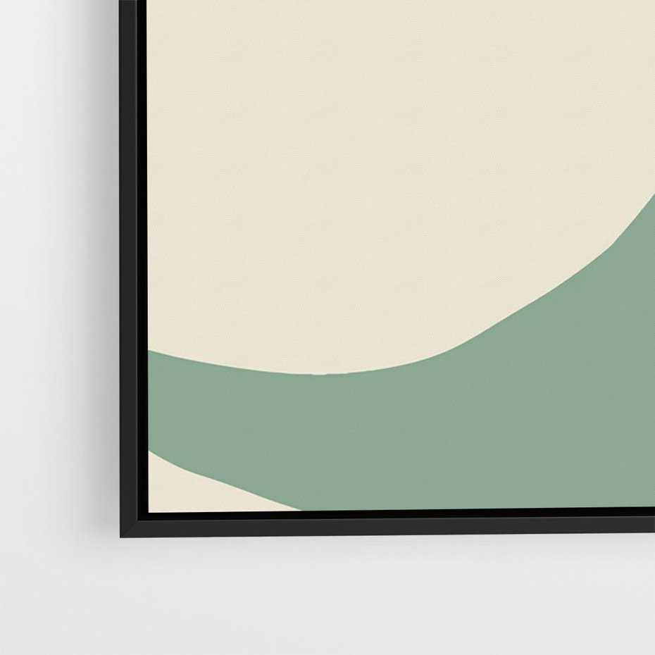 Obraz w ramie 70x100 - Granice Akwareli - abstrakcyjny minimalistyczny obraz, zielona papryczka - rama czarna