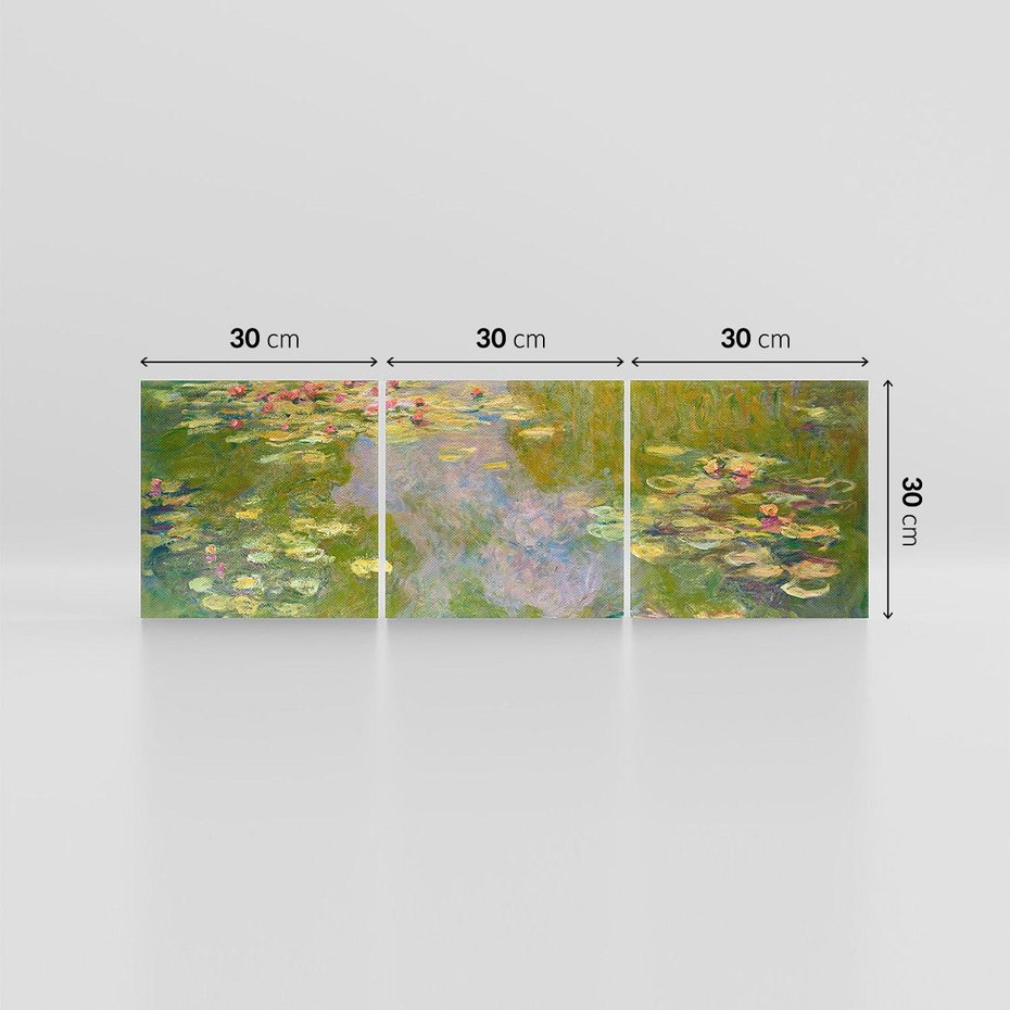 Obraz na płótnie 90x30 - "Lilie wodne" (1919), Claude Monet - Reprodukcja - reprodukcja, obraz na płótnie