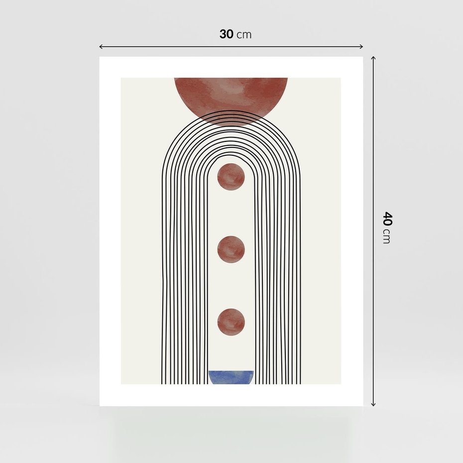 Plakat bez ramy 30x40 - Symfonia Kształtów - nowoczesny plakat, styl midcentury