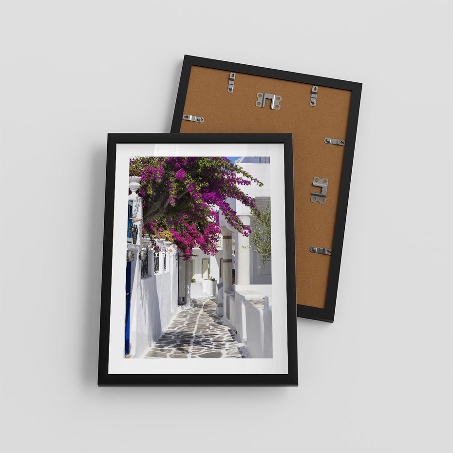 Plakat w ramie 30x40 - Mroczna Tajemnica - uliczka, perspektywa - rama czarna