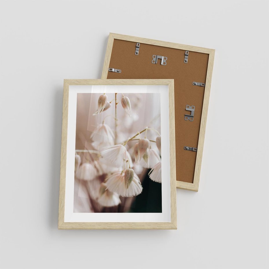 Plakat w ramie 30x40 - Suszona Delikatność - suszone kwiaty, rośliny - rama drewno