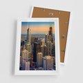 Plakat w ramie 50x70 - Wieżowce Nowego Jorku - Manhattan, wieżowce - rama biała