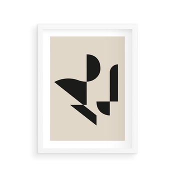 Plakat w ramie 30x40 - Rozkwitająca Abstrakcja - abstrakcyjne geometryczne kształty, minimalizm - rama biała
