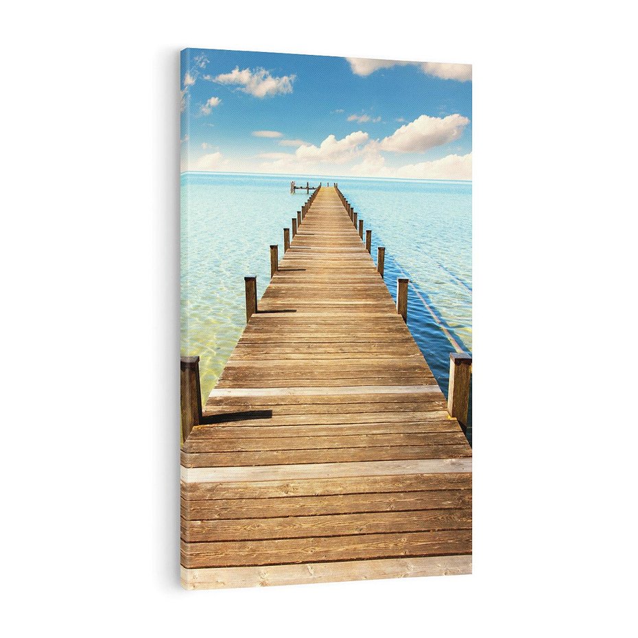 Obraz na płótnie 70x100 - Pomost nad morską przestrzenią - pomost, morze