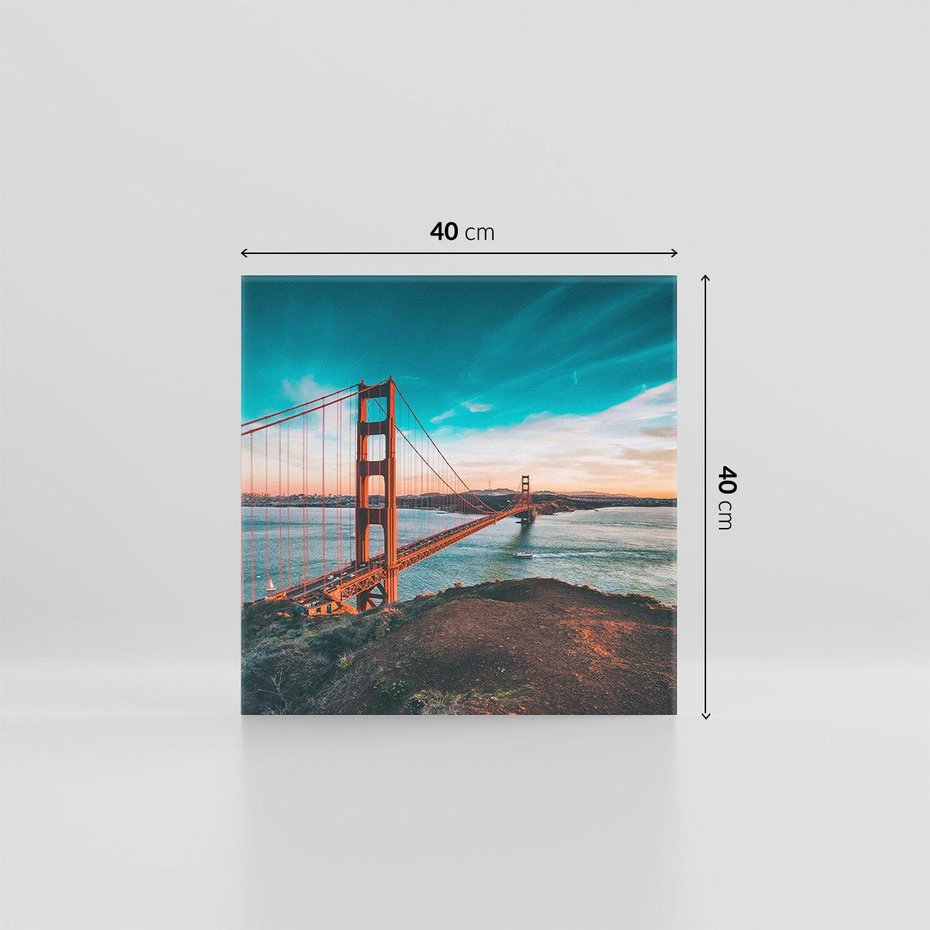 Obraz na płótnie 40x40 - Złoty Gate: majestatyczny most Ameryki - Golden Gate, most