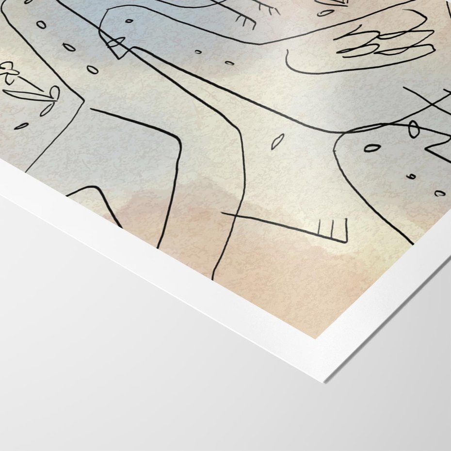 Plakat bez ramy 21x30 - Strukturalna Gromada - abstrakcyjny plakat, szkic ptaków