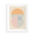 Plakat w ramie 50x70 - Migotliwe Wzory - geometryczne kształty, koła - rama biała
