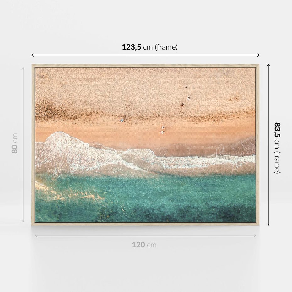 Obraz w ramie 120x80 - Oczy turkusu - fotografia, plaża - rama drewno