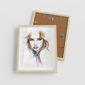 Plakat w ramie 40x50 - Abstrakcyjny portret kobiecy - grafika, kobieta - rama drewno