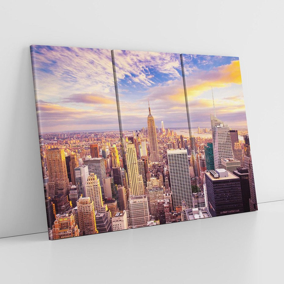 Obraz na płótnie 120x80 - Amerykański duch: Miasto na horyzoncie - USA, Ameryka